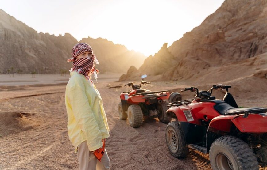 Hurghada: Quad, Jeep, Camel and Buggy Safari with BBQ Dinner